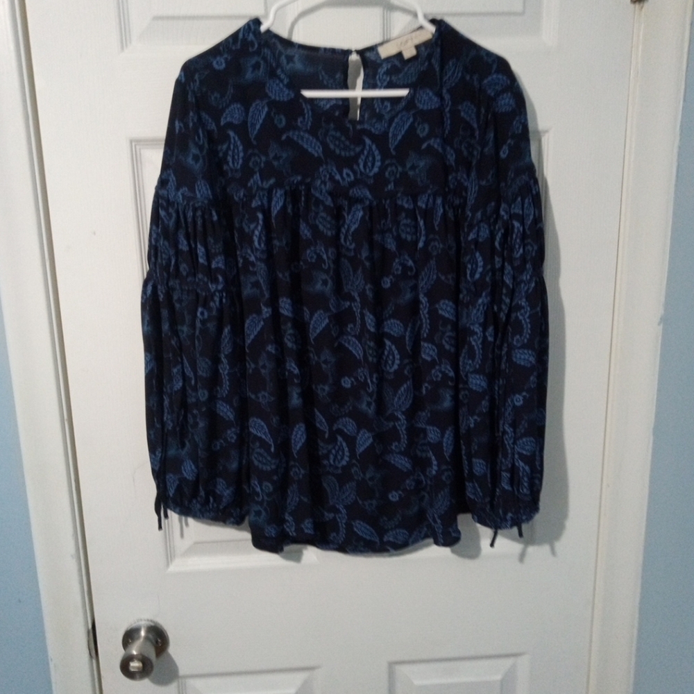 Navy Blue The Loft Peasant Blouse
